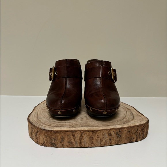 REPORT Brown Leather Laurent clog platform buckle - Picture 3 of 14